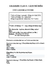Grammer Class 8 - Sách thí điểm